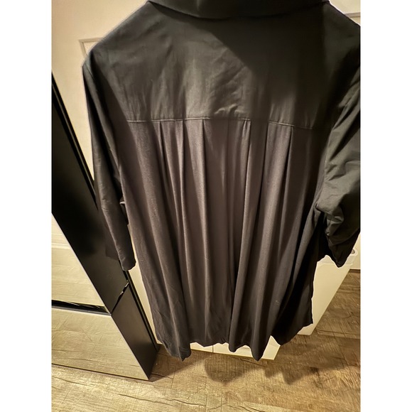 Stella Carakasi Natural Lux Black Organic Cotton Modal Pleated Tunic Shirt L - Picture 12 of 13